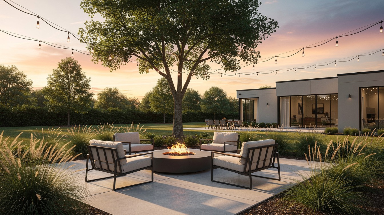 The Fire Pit Lawn Lounge — Modern/Minimalist garden in Jackson