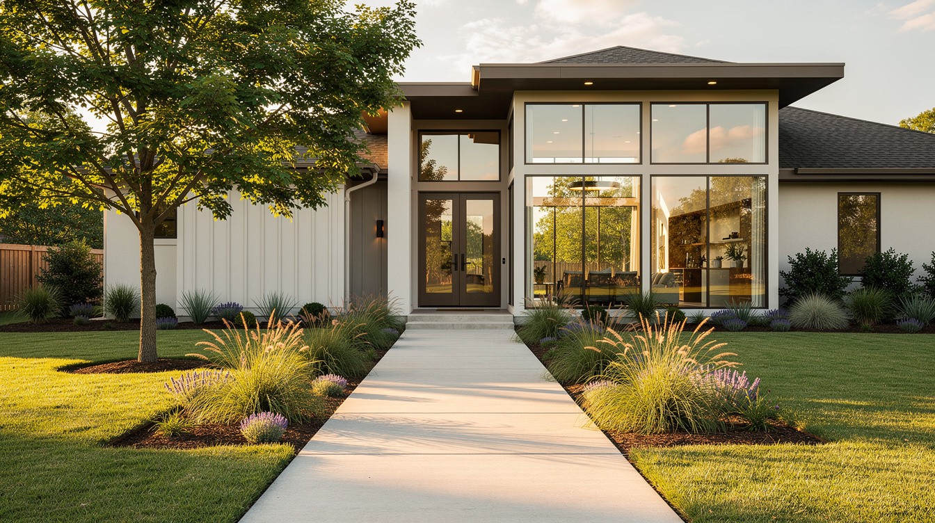 The Glass Box Entrance — Modern/Minimalist garden in Jackson