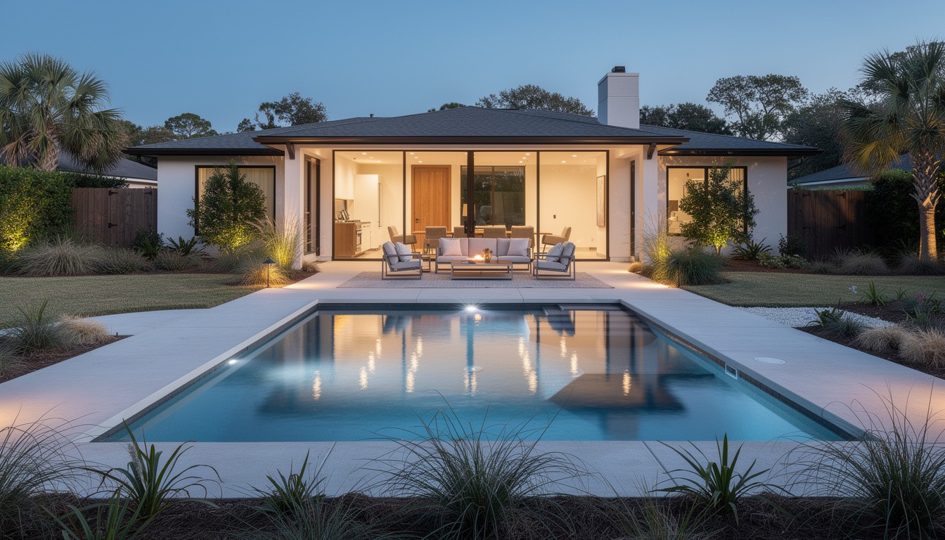 Modern/Minimalist backyard design in Jacksonville, FL