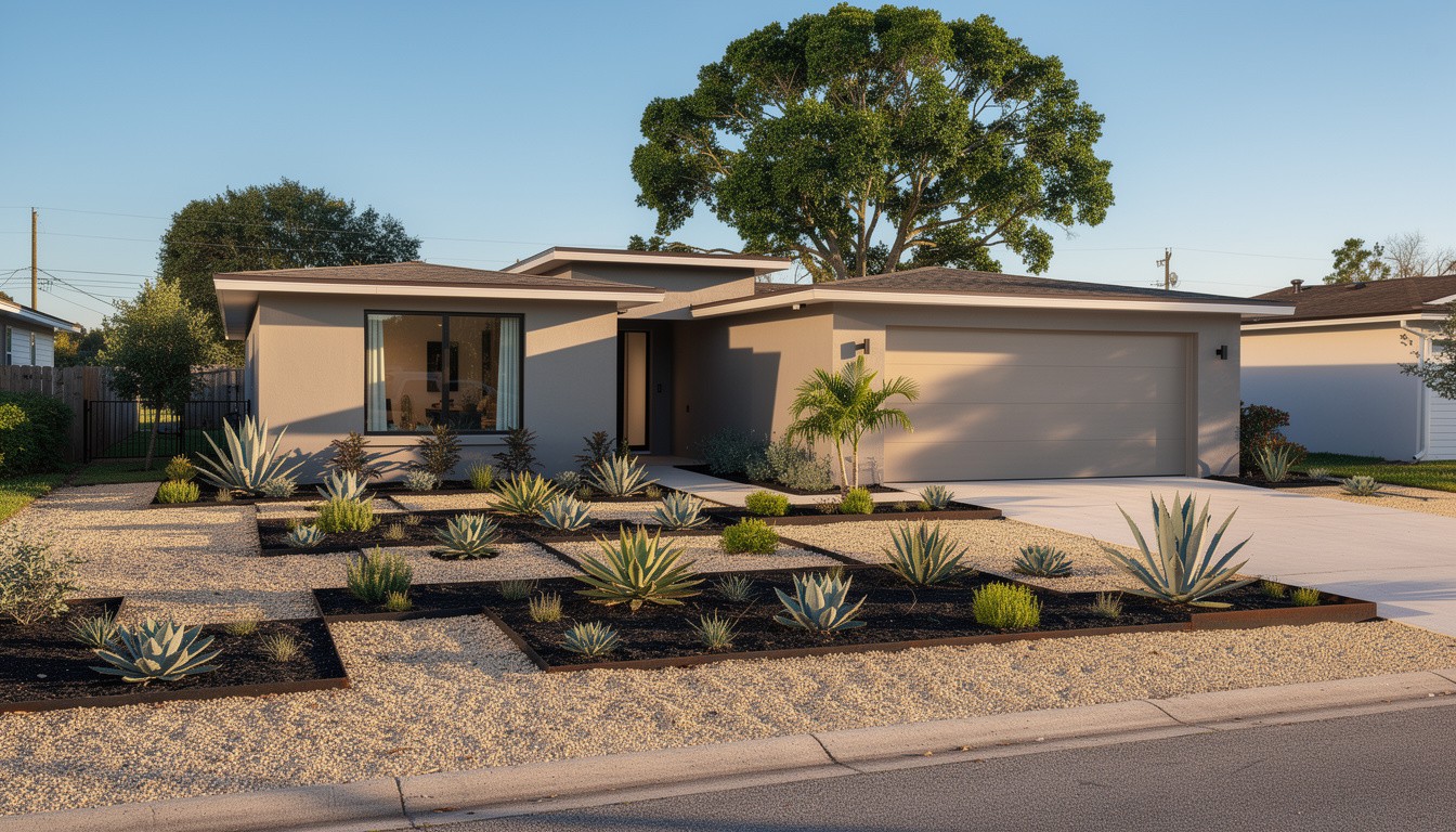 Modern/Minimalist front yard design in Jacksonville, FL