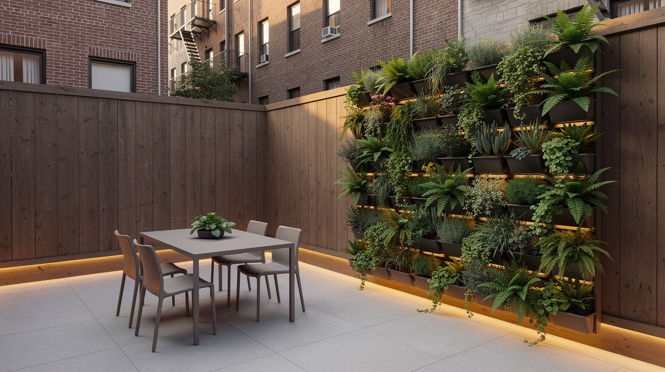 The Urban Courtyard with Living Wall — Modern/Minimalist garden in Jersey City
