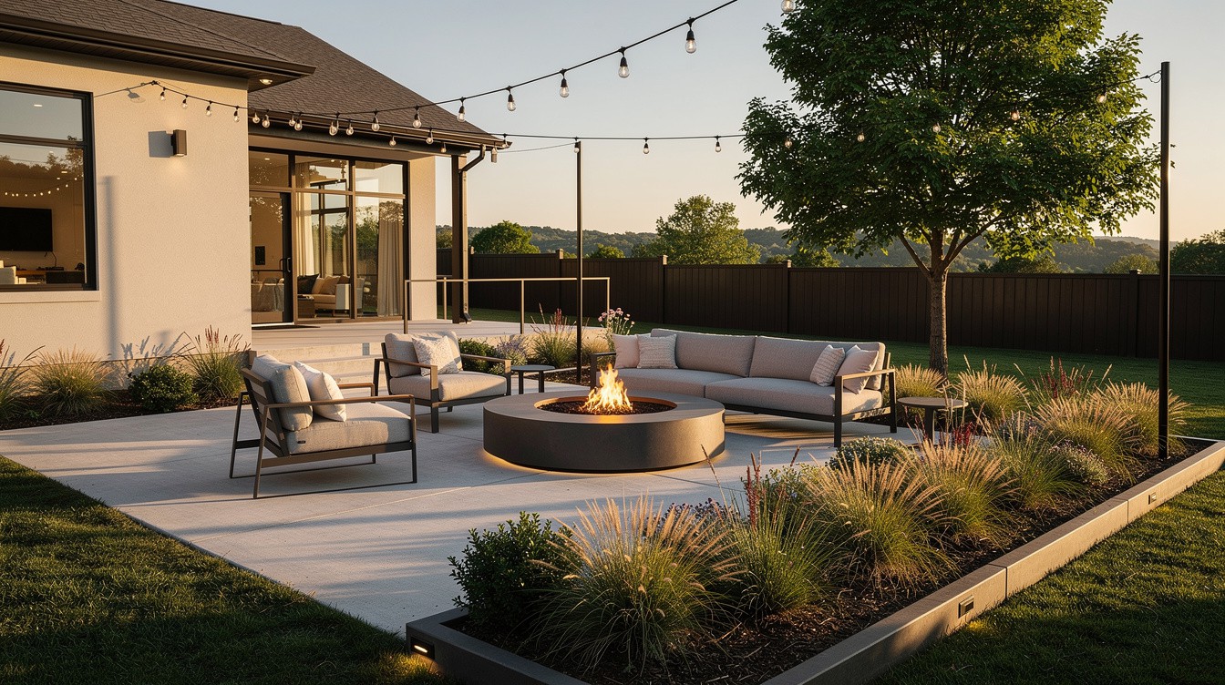 The Ridge-View Fire Pit Terrace — Modern/Minimalist garden in Knoxville