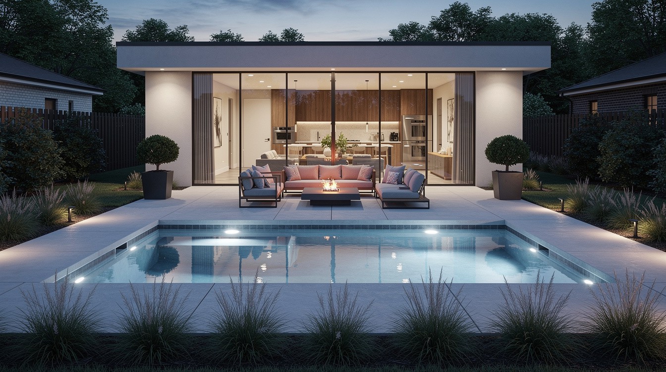 The Glass-Wall Pool Garden — Modern/Minimalist garden in Knoxville