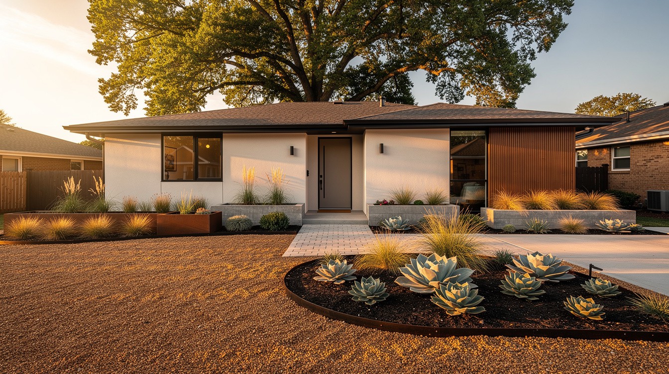 The Gravel Courtyard Ranch — Modern/Minimalist garden in Knoxville