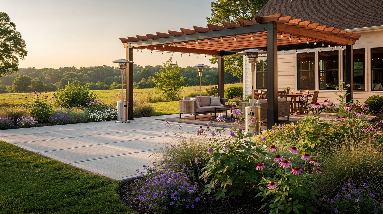 Pergola Outdoor Room with Bluegrass Native Garden — Modern/Minimalist garden in Lexington-Fayette