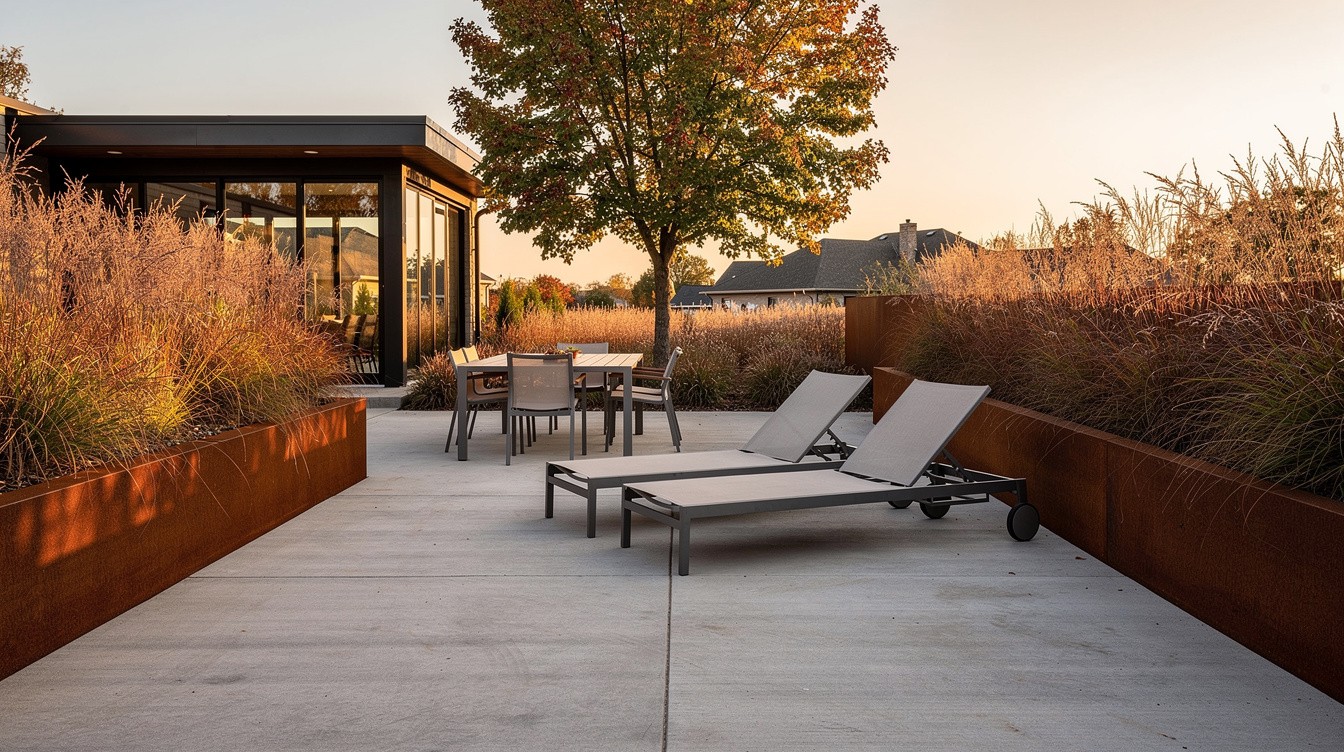 The Modern Concrete Patio Garden — Modern/Minimalist garden in Lincoln