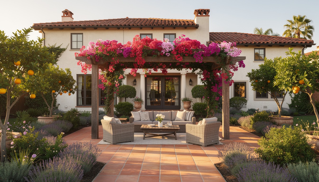 Mediterranean backyard design in Long Beach, CA