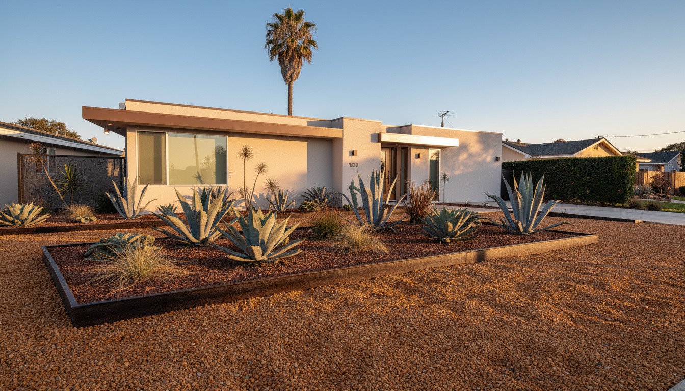 Modern/Minimalist front yard design in Long Beach, CA