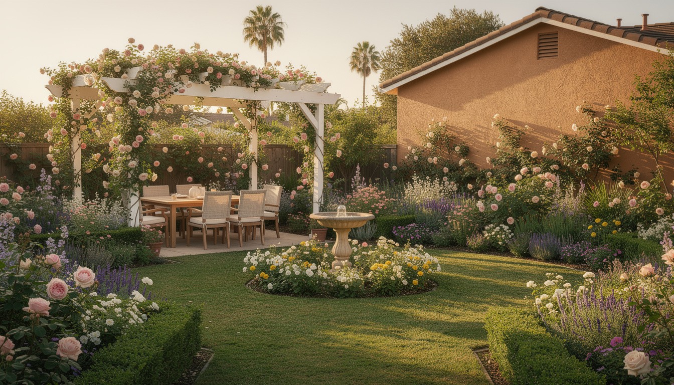 Cottage/English backyard design in Los Angeles, CA