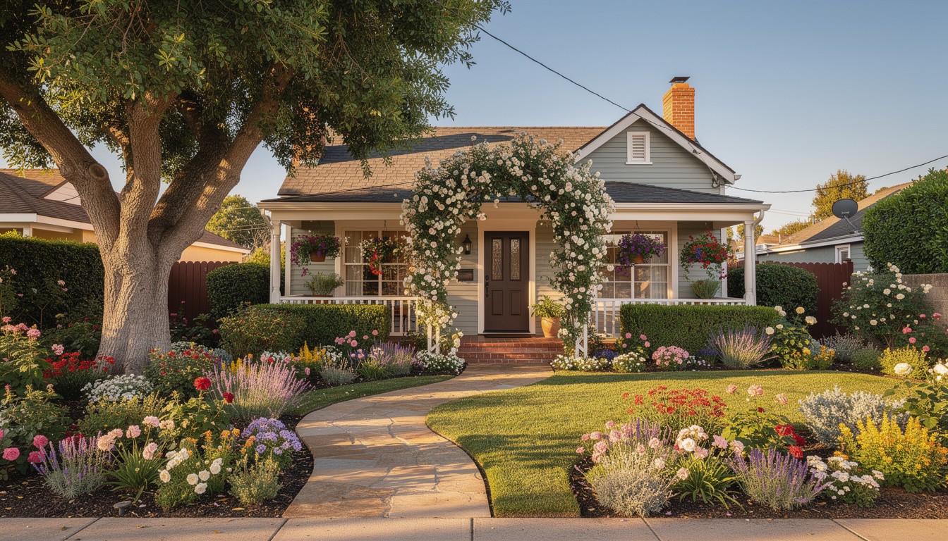 Cottage/English front yard design in Los Angeles, CA