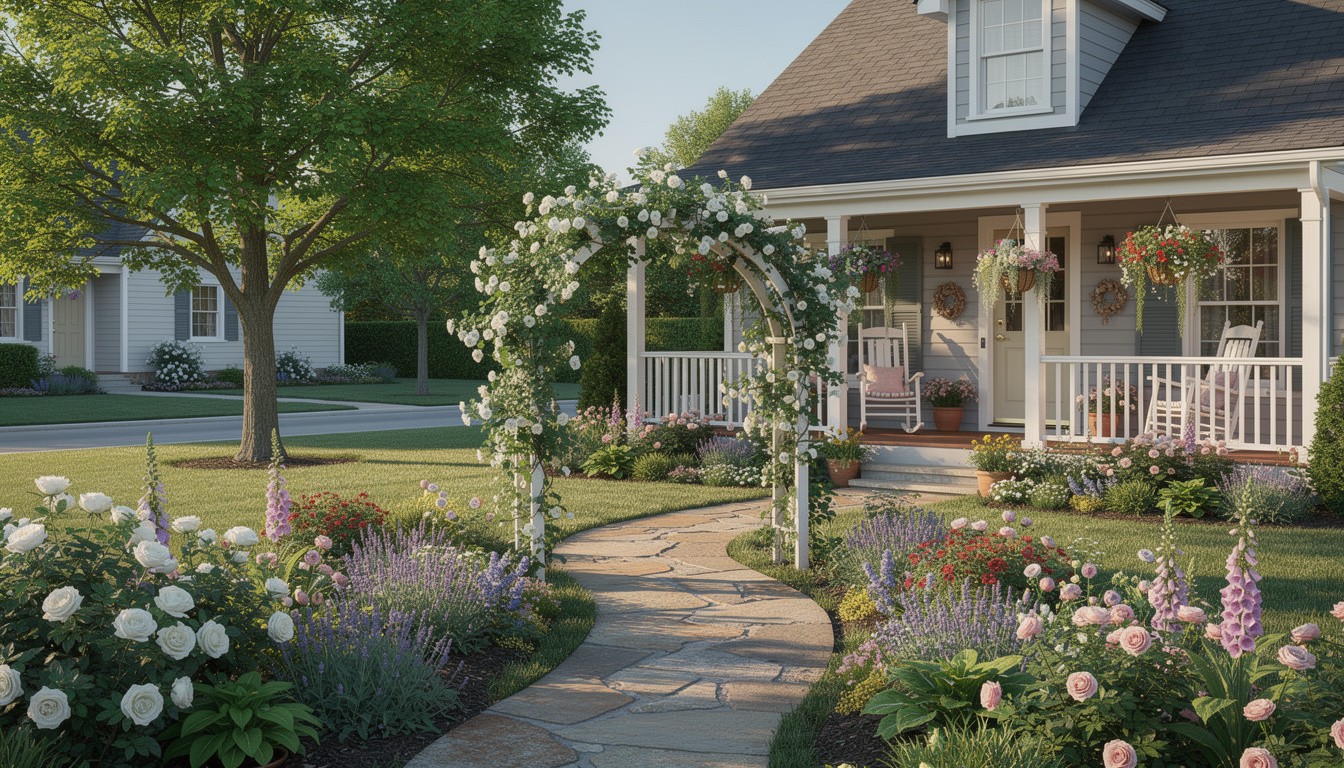 Cottage/English front yard design in Louisville, KY