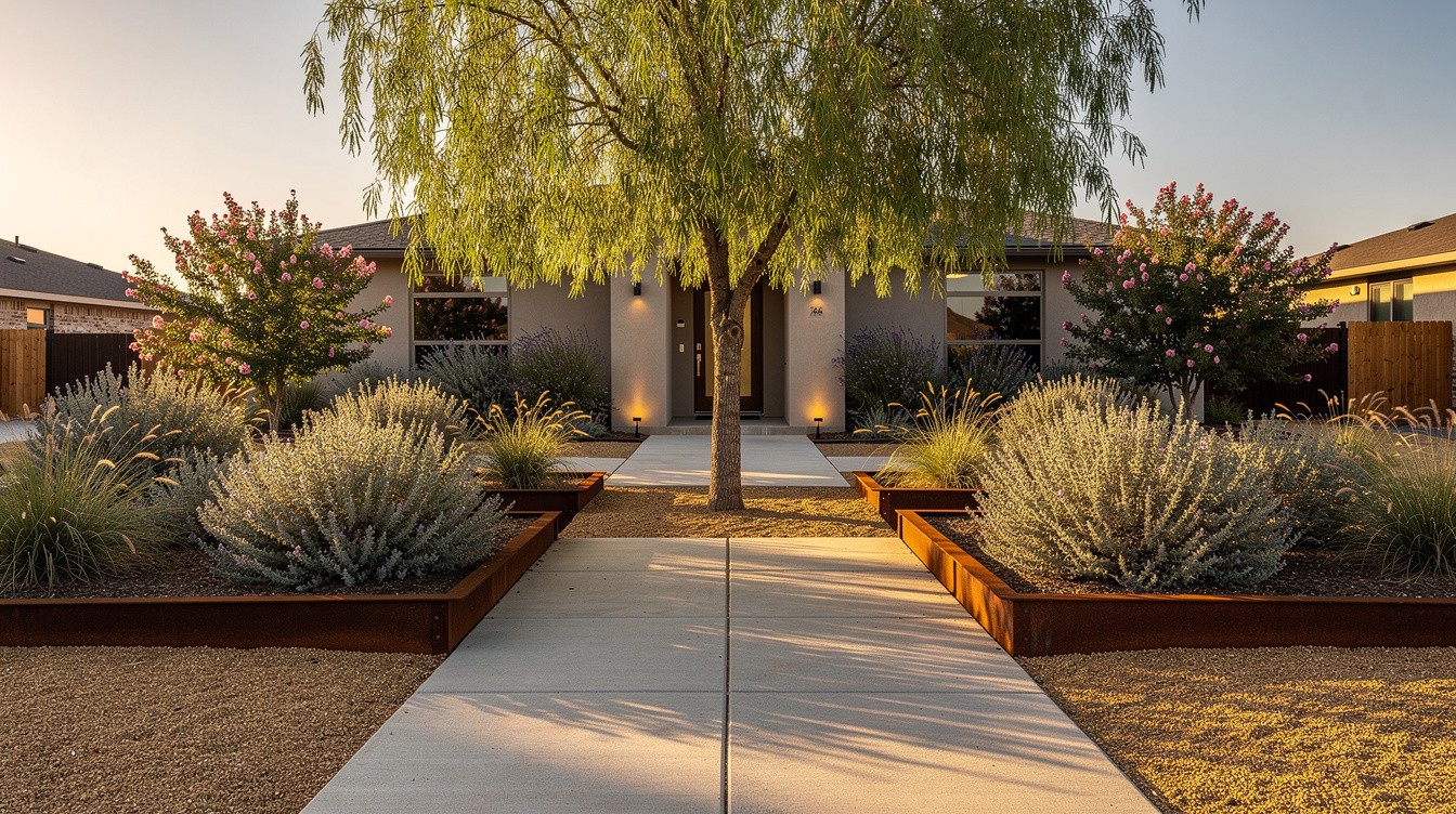 The Contemporary South Plains Entry — Modern/Minimalist garden in Lubbock