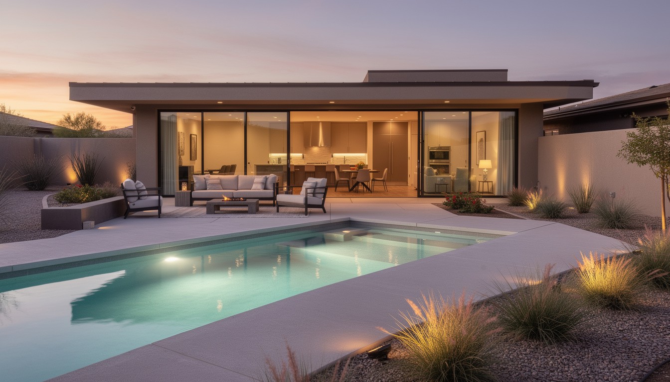 Modern/Minimalist backyard design in Mesa, AZ