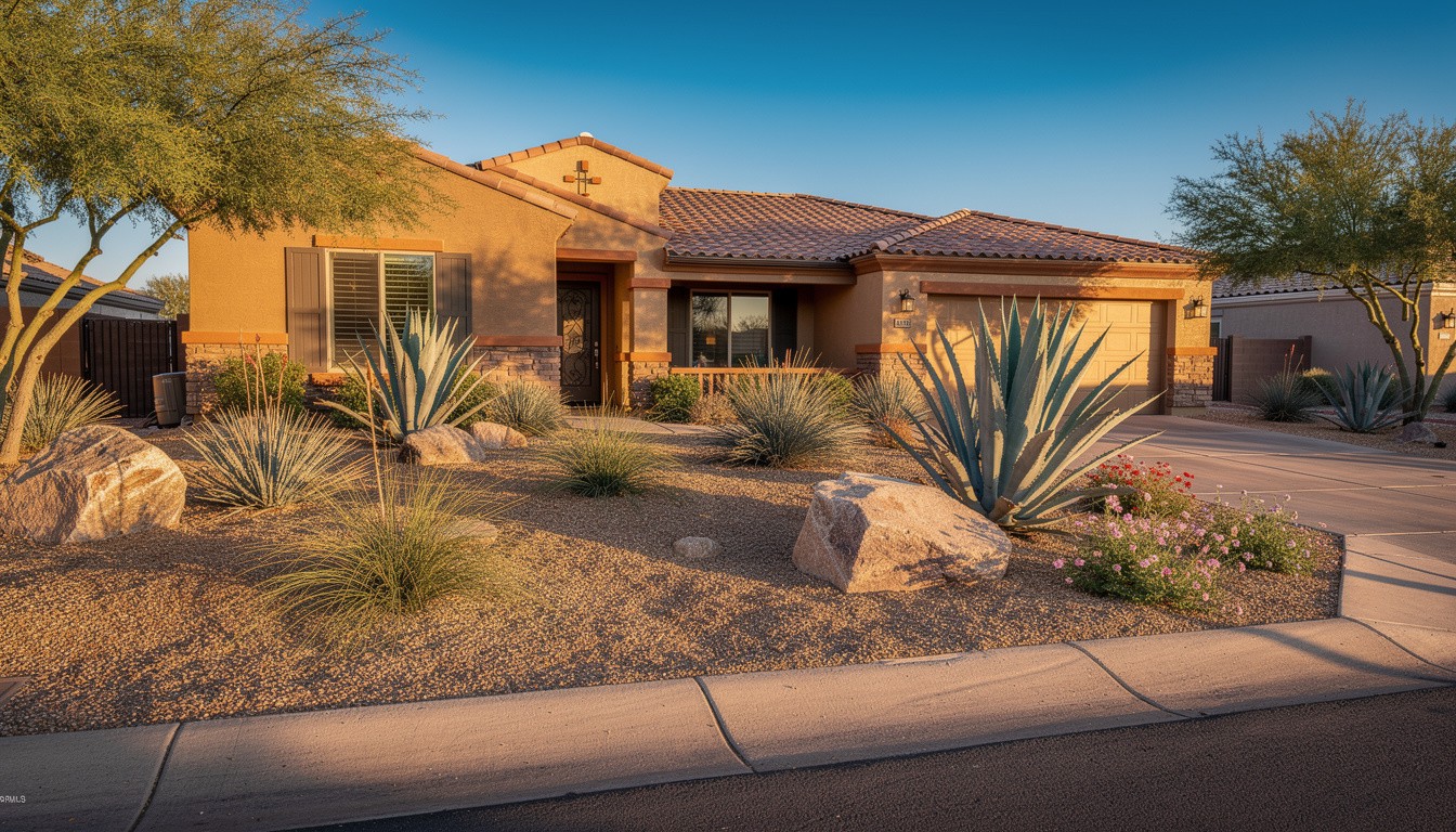 Desert/Xeriscape front yard in Mesa, AZ