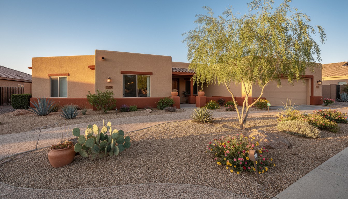 Desert/Xeriscape front yard design in Mesa, AZ