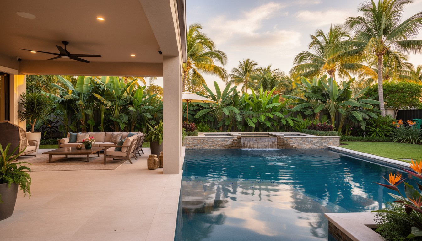 Tropical/Lush backyard design in Miami, FL