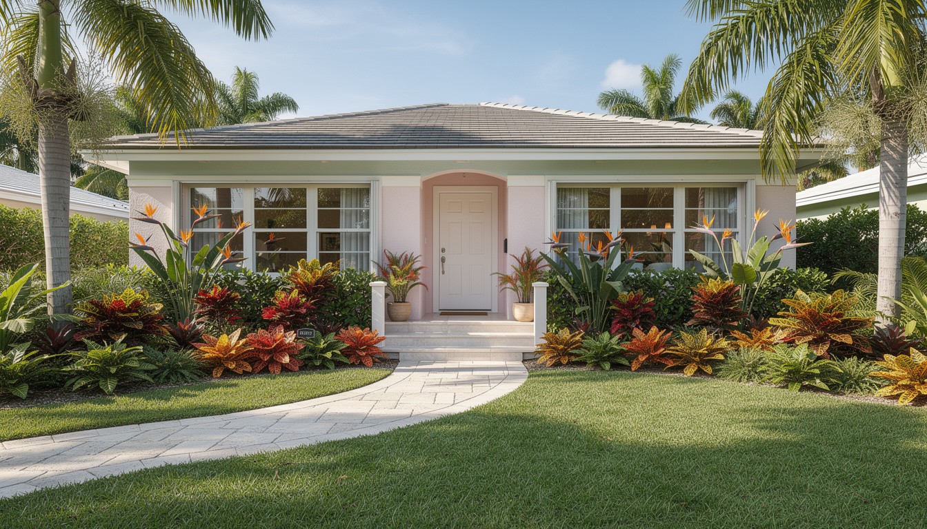 Tropical/Lush front yard in Miami, FL