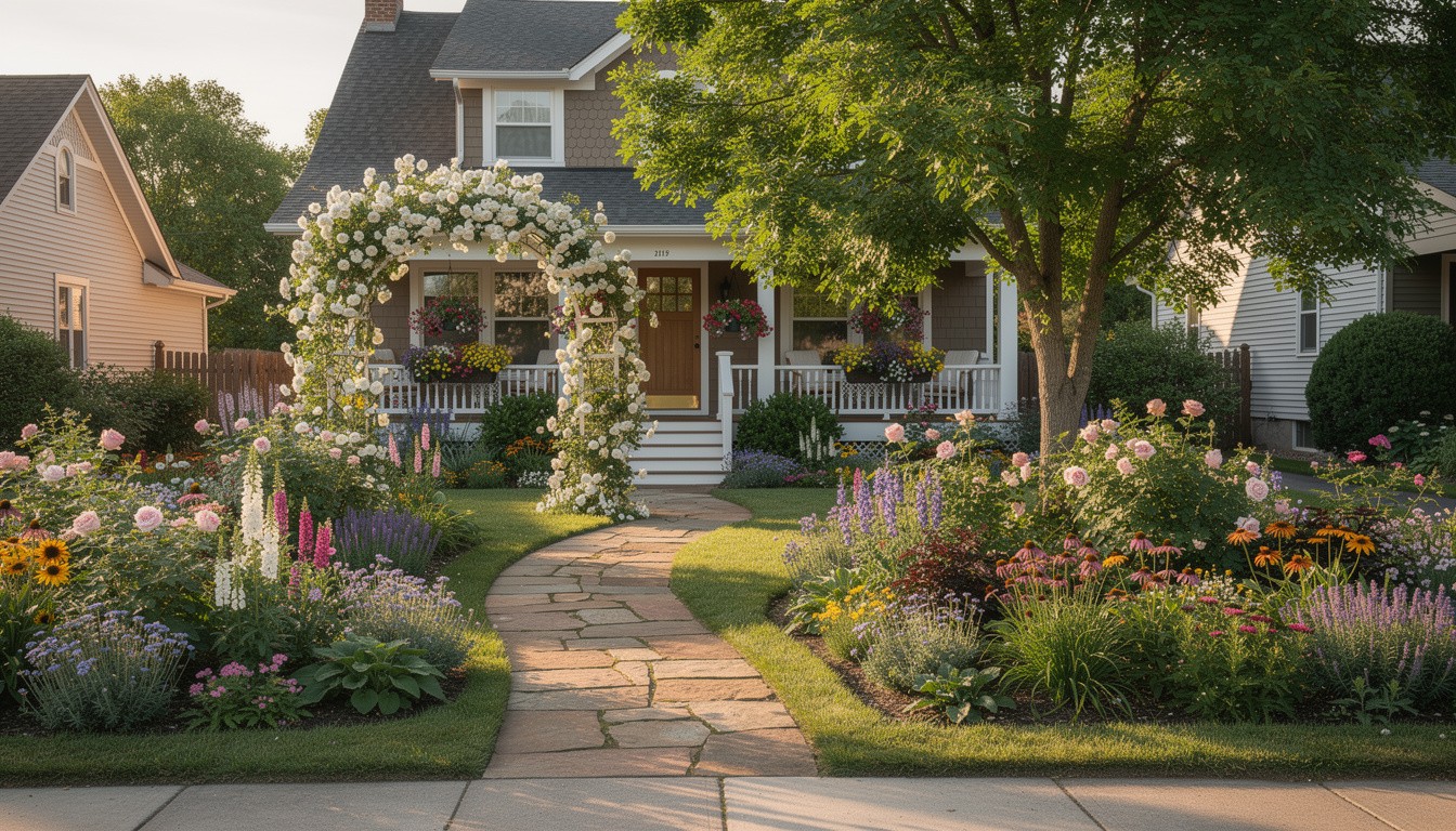Cottage/English front yard design in Minneapolis, MN