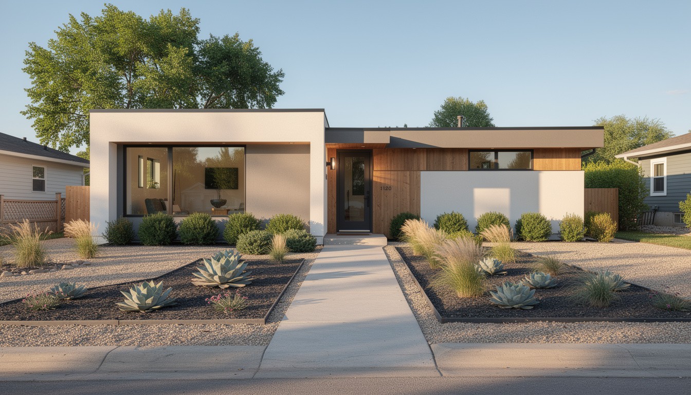 Modern/Minimalist front yard design in Minneapolis, MN