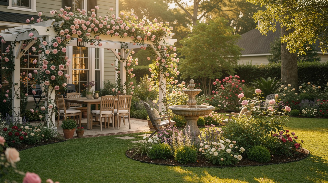 The Pergola Fountain Terrace — Cottage/English garden in Mobile