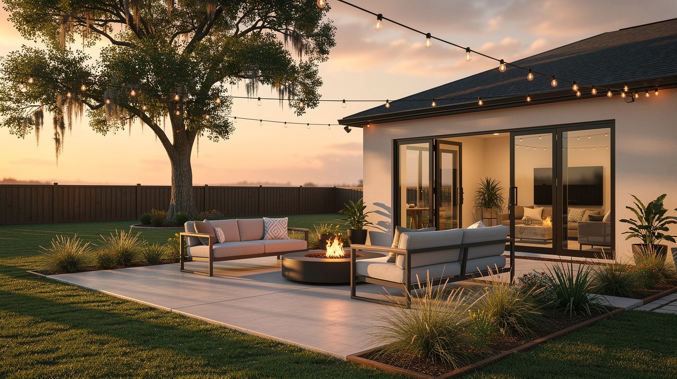 The Live Oak Fire Pit Lounge — Modern/Minimalist garden in Mobile