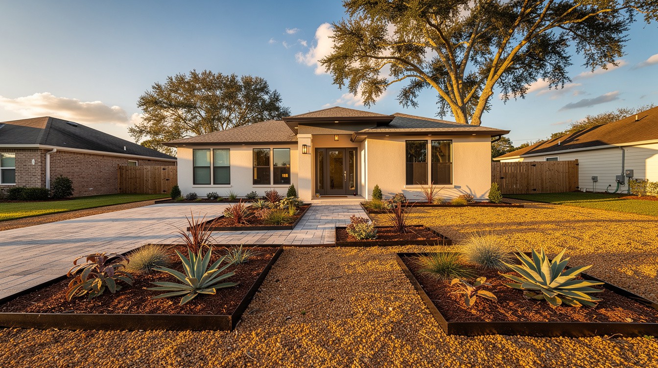 The No-Lawn Gravel Yard — Modern/Minimalist garden in Mobile