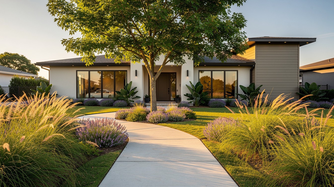 The Curved-Walk Contemporary — Modern/Minimalist garden in Montgomery
