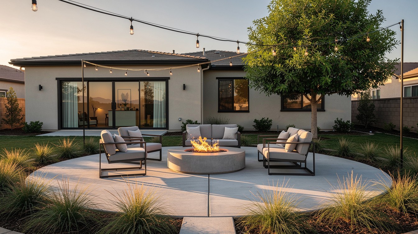 The Round Patio Fire Lounge — Modern/Minimalist garden in Moreno Valley