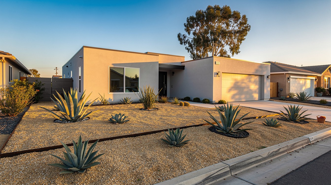 The Corten Terrace Yard — Modern/Minimalist garden in Moreno Valley