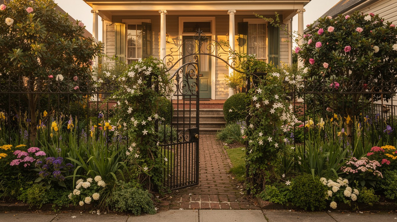 Creole Cottage Iron Gate Entry — Cottage/English garden in New Orleans