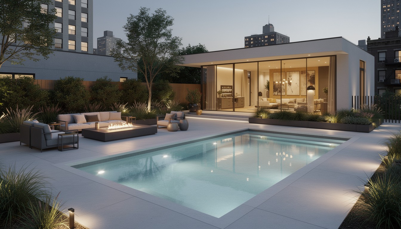 Modern/Minimalist backyard design in New York, NY