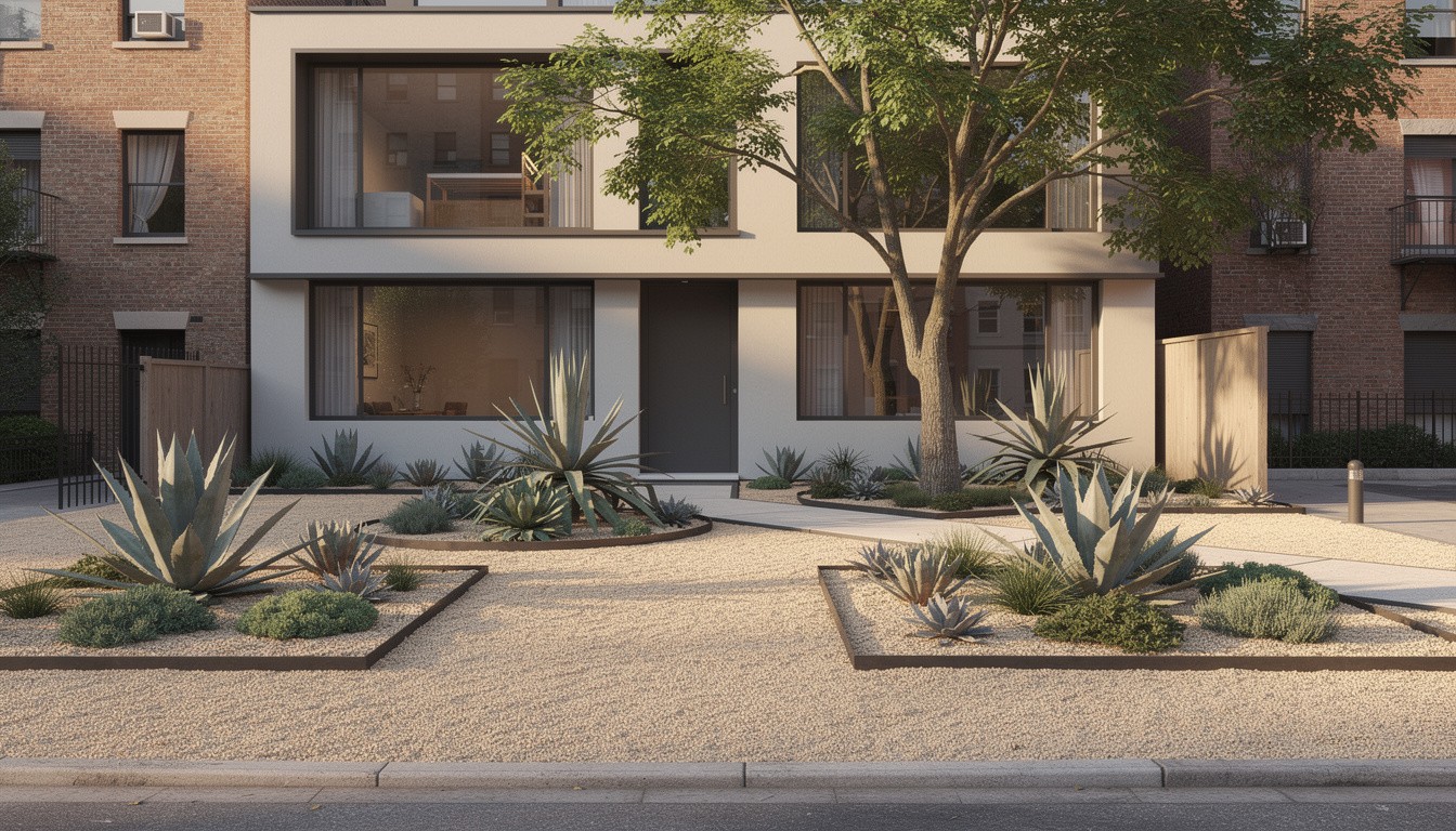 Modern/Minimalist front yard design in New York, NY