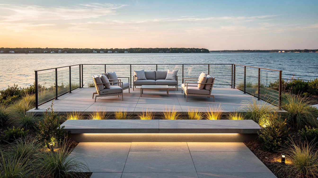 The Modern Coastal Terrace — Modern/Minimalist garden in Norfolk