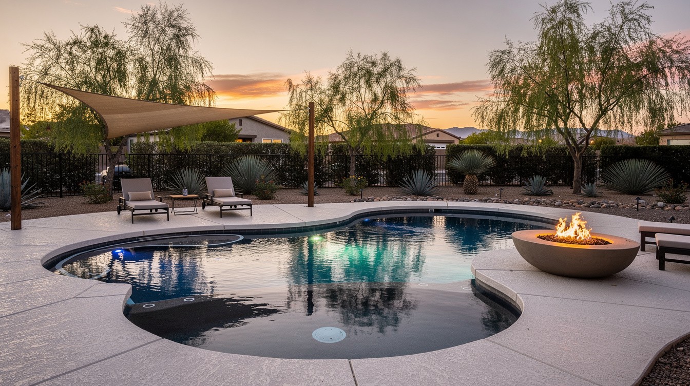 The Family Pool with Desert Surround — Modern/Minimalist garden in North Las Vegas
