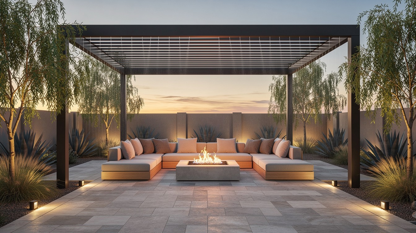 The Modern Patio with Fire Feature — Modern/Minimalist garden in North Las Vegas
