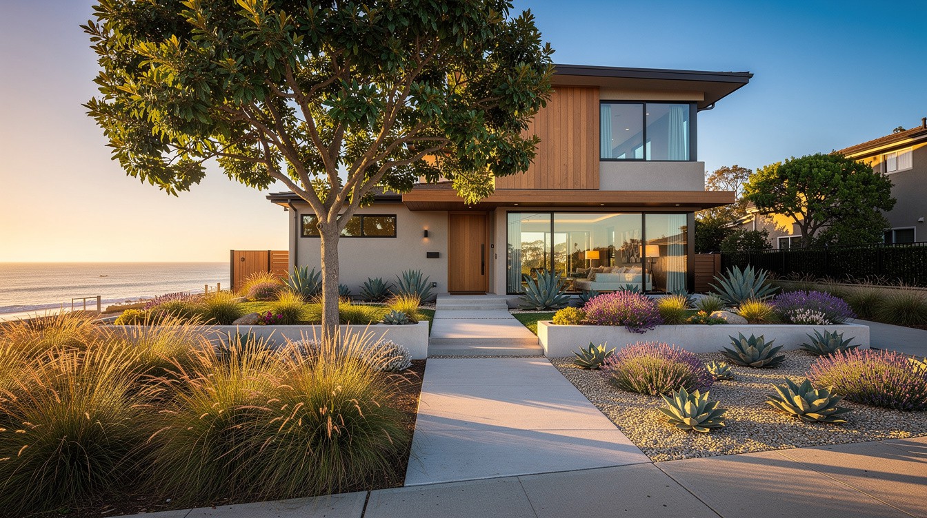 The Fire Mountain Bluff House — Modern/Minimalist garden in Oceanside