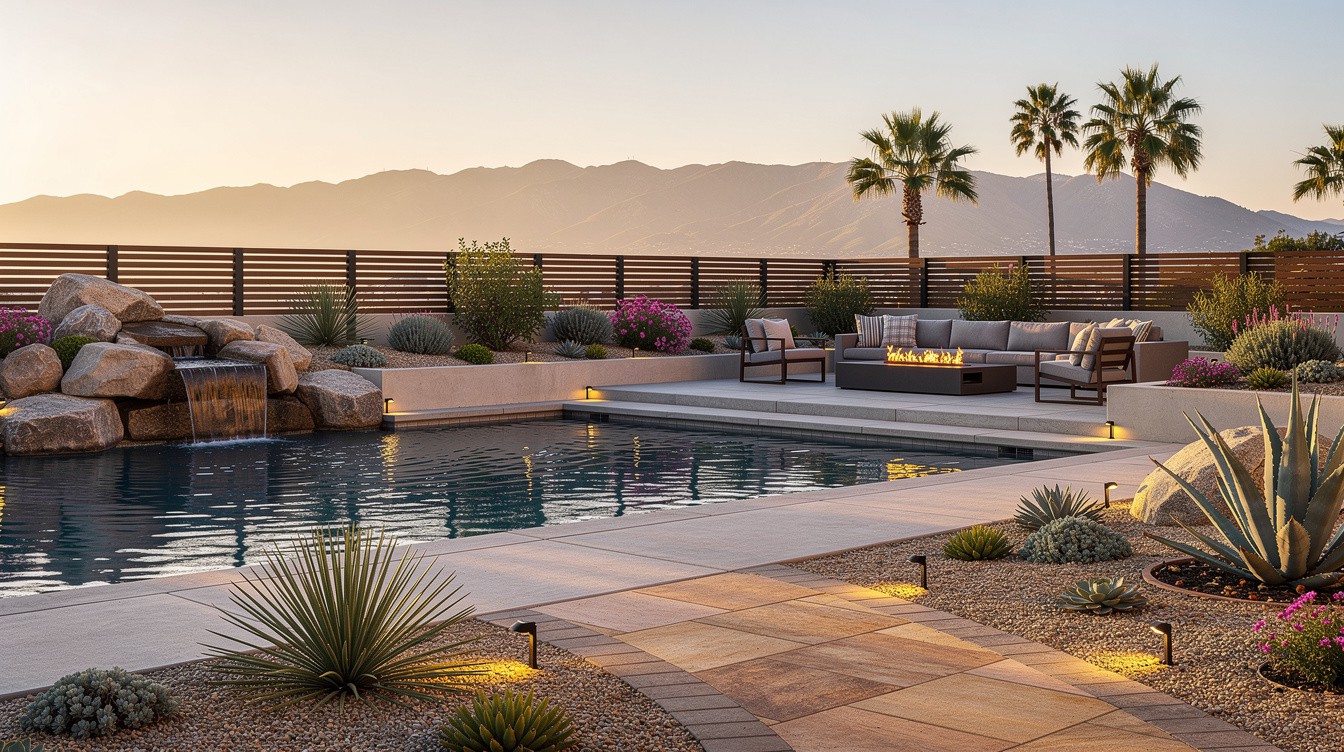 The Boulder Waterfall Retreat — Desert/Xeriscape garden in Oceanside