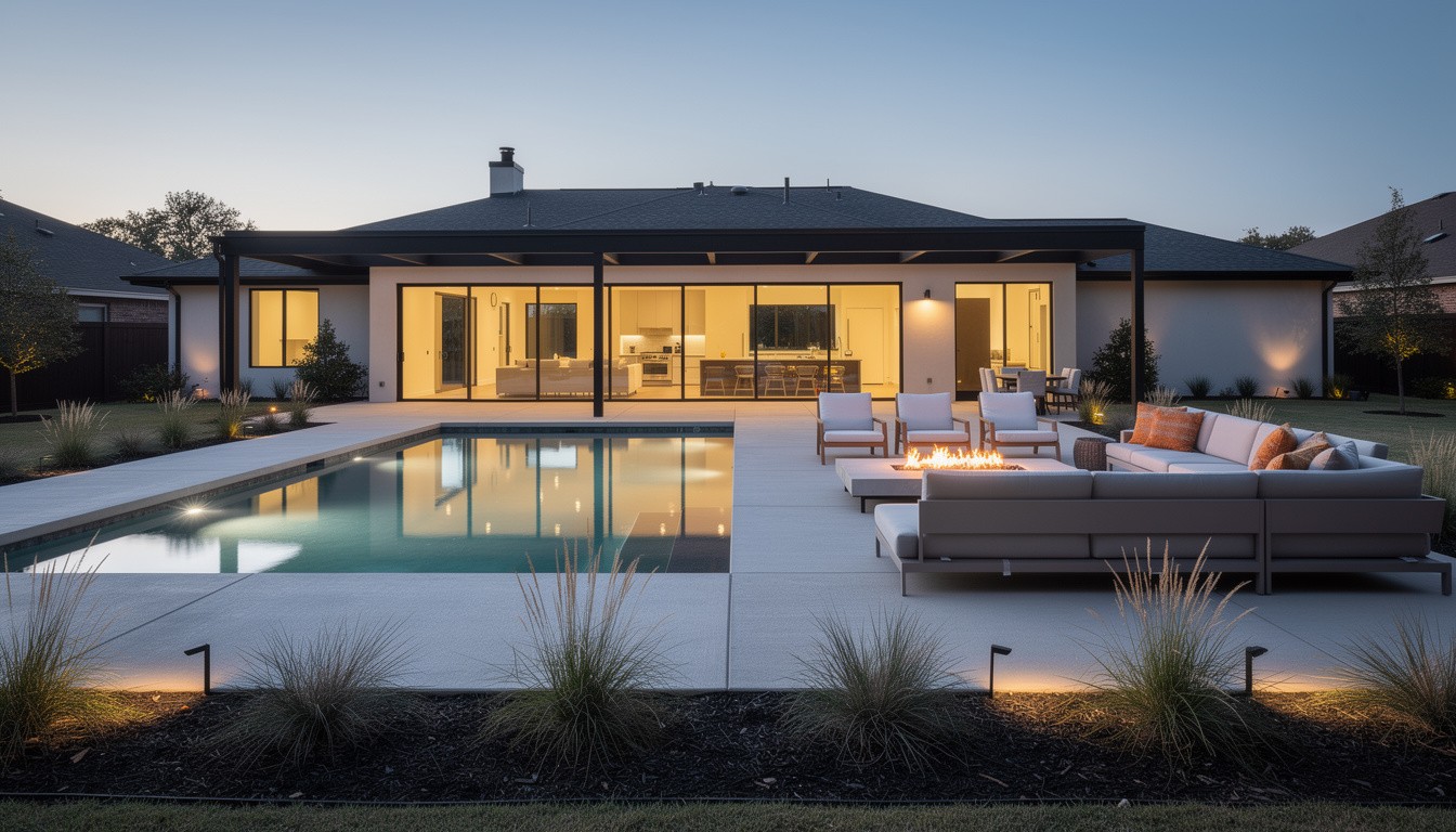 Modern/Minimalist backyard design in Oklahoma City, OK