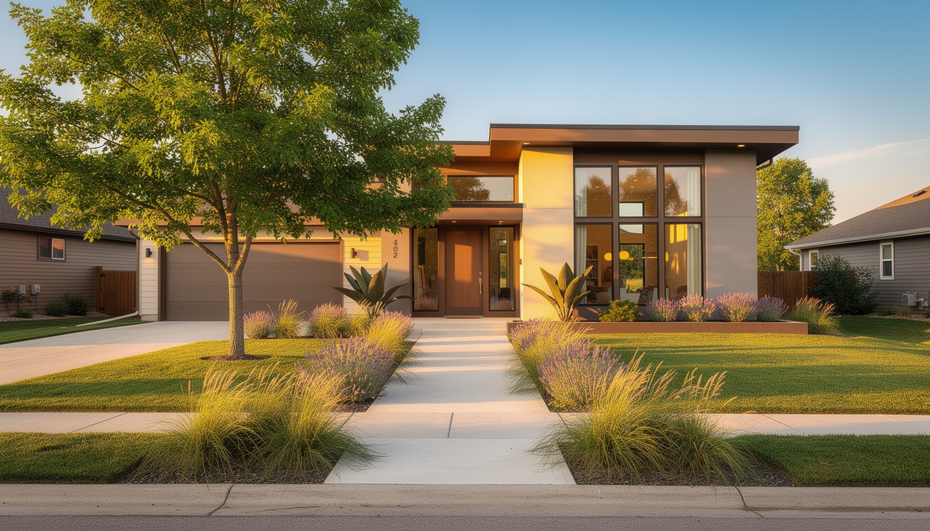 Modern/Minimalist front yard in Omaha, NE