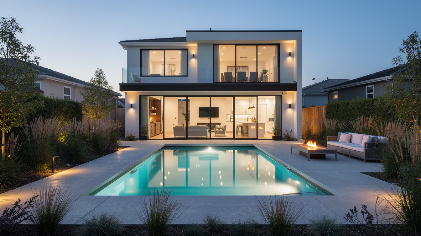 The Twilight Pool Terrace — Modern/Minimalist garden in Ontario