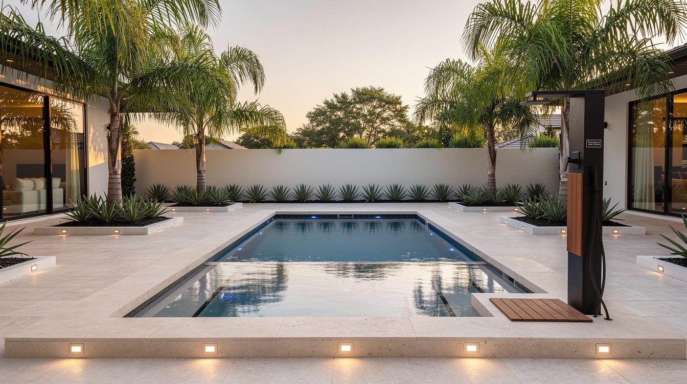 The Modern Geometric Pool Surround — Modern/Minimalist garden in Orlando