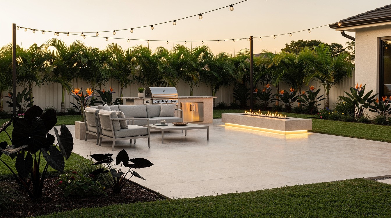 The Clean-Line Outdoor Living Room — Modern/Minimalist garden in Orlando
