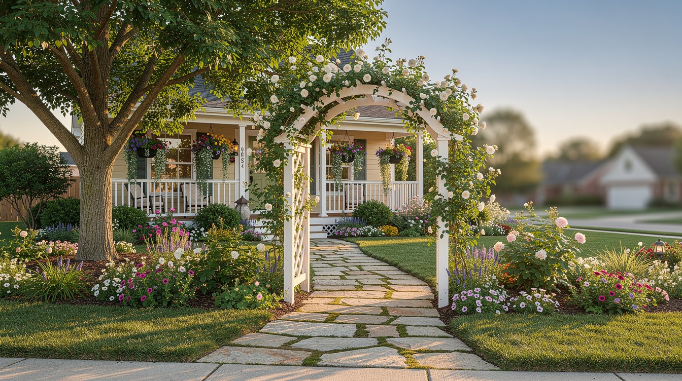 The Rambling Rose Porch Walk — Cottage/English garden in Overland Park
