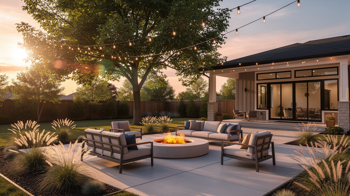 The Fire Pit Lounge Deck — Modern/Minimalist garden in Overland Park