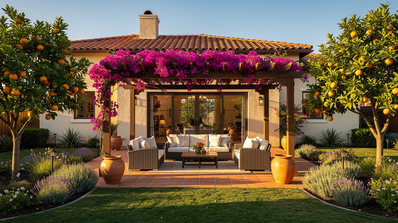 The Bougainvillea Pergola Lounge — Mediterranean garden in Oxnard