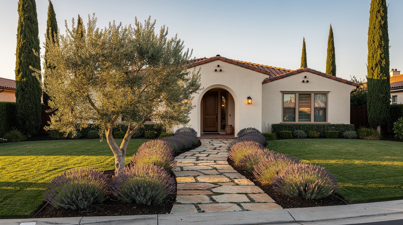 The Cypress and Olive Entry — Mediterranean garden in Oxnard