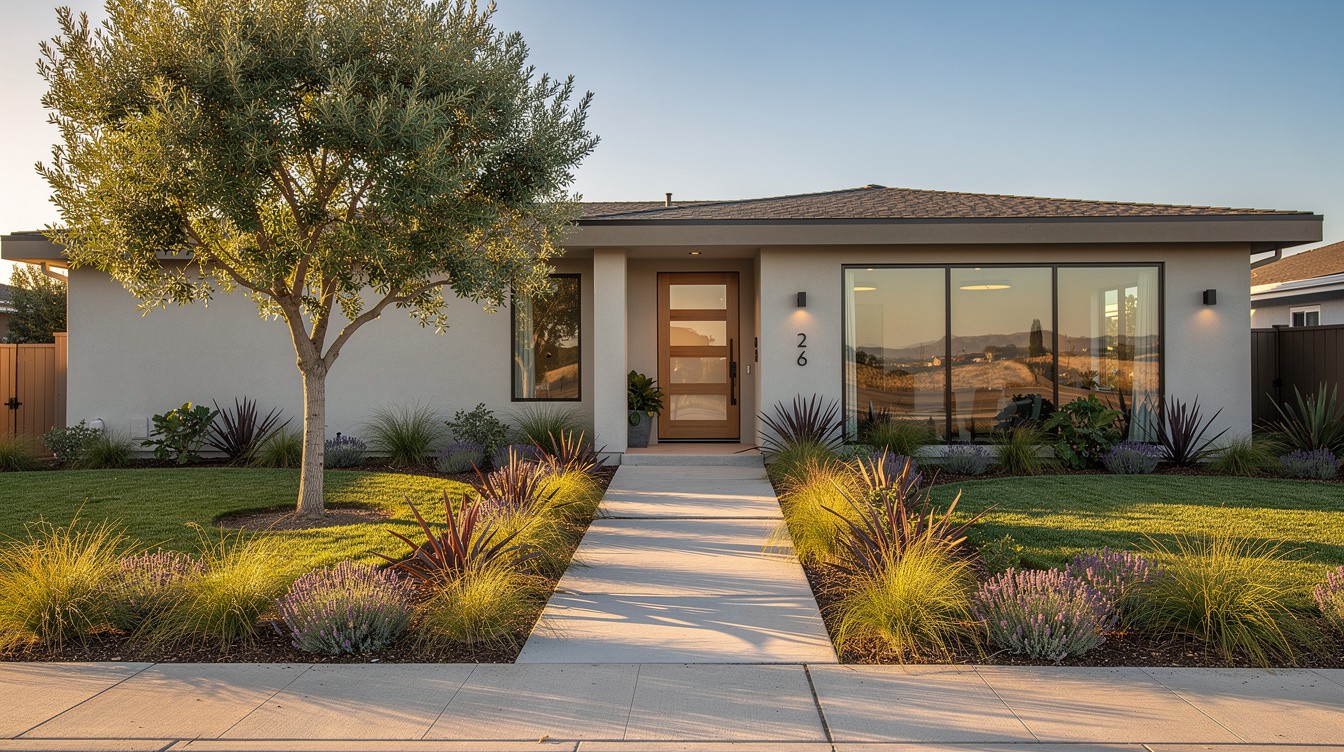 The Olive and Flax Entry — Modern/Minimalist garden in Oxnard