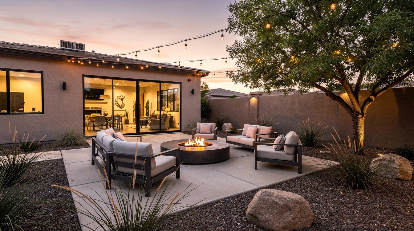The Twilight Fire Circle — Modern/Minimalist garden in Peoria