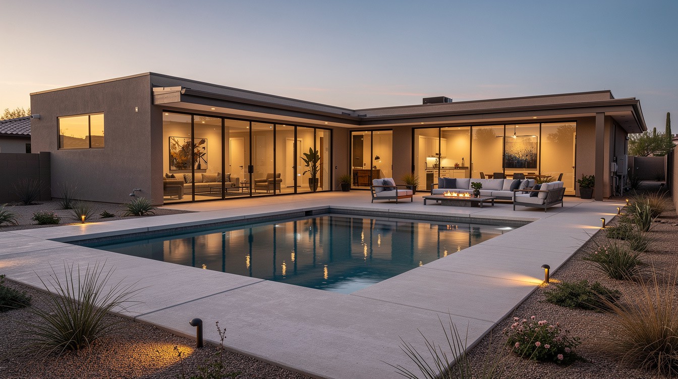 The Glass-Wall Pool Retreat — Modern/Minimalist garden in Peoria