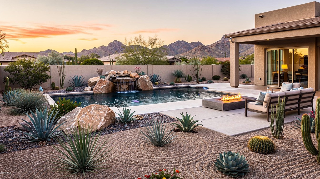 The Mountain-View Zen Pool — Desert/Xeriscape garden in Peoria